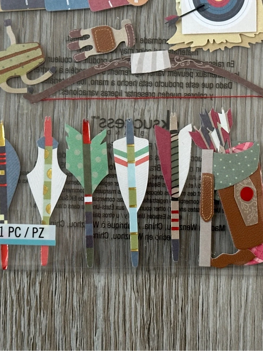 NWT Jolee’s Boutique Archery 3D Stickers Embellishments Scrapbooking etc